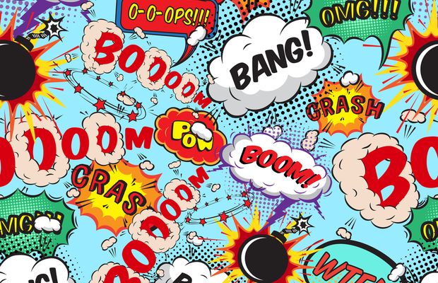 Seamless pattern comic speech bubbles